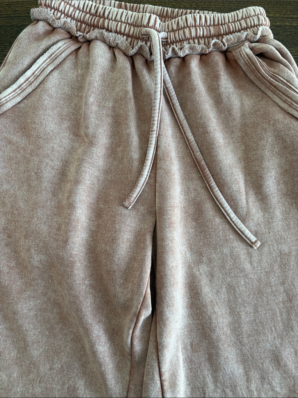 Zenana Acid Washed Palazzo Pants Cropped & Wide leg in Color Rust Size Small - Picture 6 of 8